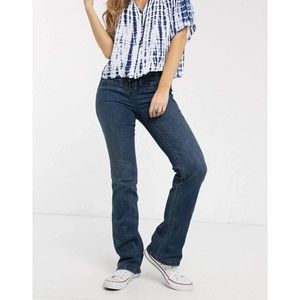 Free People NWT Eva Lace Up Bootcut Mid Rise Denim Jeans Baltic Blue 28 New